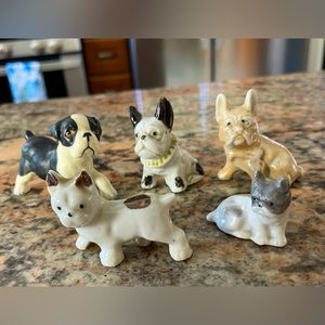 Vintage French Bulldog Figurine Bundle of 5